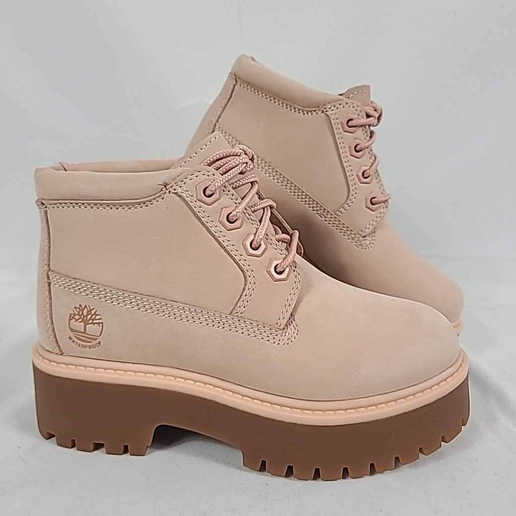 New Timberland Stone Street Platform Youth Light Pink Nubuck Boot Sz 13